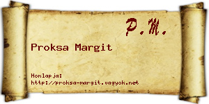 Proksa Margit névjegykártya